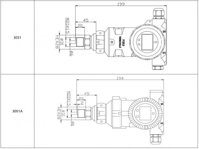 IP65 Умный датчик давления 4-20mA 3