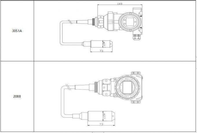 LCD BH93420-III Трансмитер уровня воды разделённого типа RS485 Трансмитер статического давления 3
