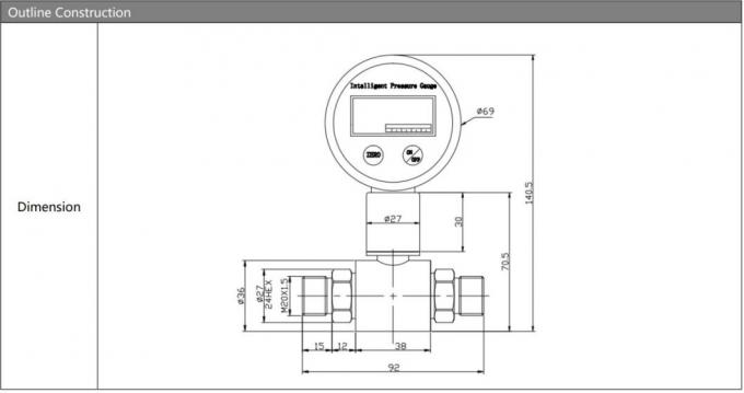 SS304 Цифровые датчики давления -100kPa~20MPa Цифровые дифференциальные датчики давления 0